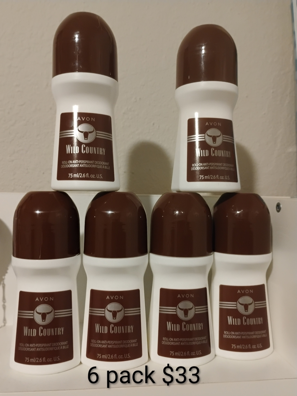 Avon Wild Country Men’s Roll-On Deodorant — Brown & White